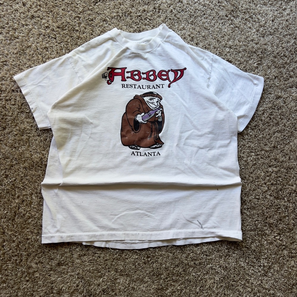 Vintage The Abbey Restaurant Atlanta Georgia T Shirt XL Graphic White